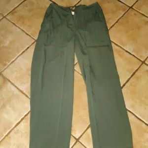 Green linen pants